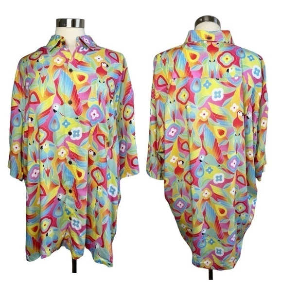 KENNY FLOWERS NWT The Parrots of the Caribbean Shirt size 3XL - Picture 1 of 12